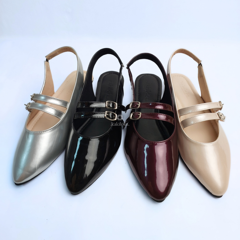 Alvira Slip On Heels Glossy